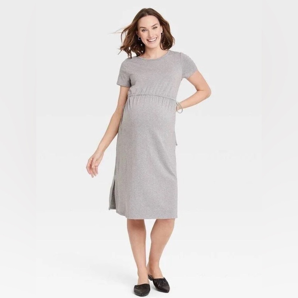 NWT Isabel Maternity by Ingrid & Isabel short sleeve tie-waist dress size XS